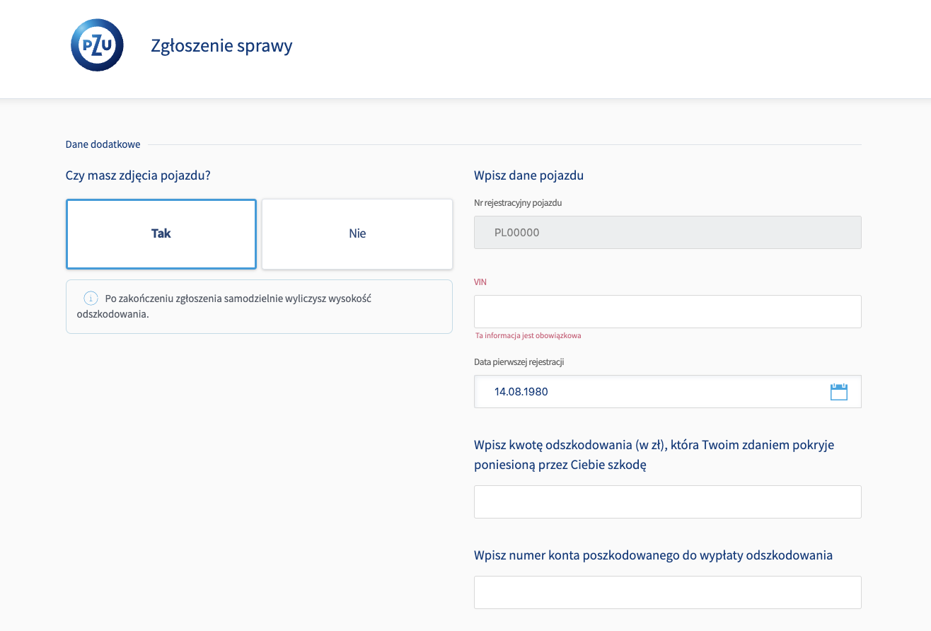 zgłoszenie szkody – propozycja wypłaty świadczenia